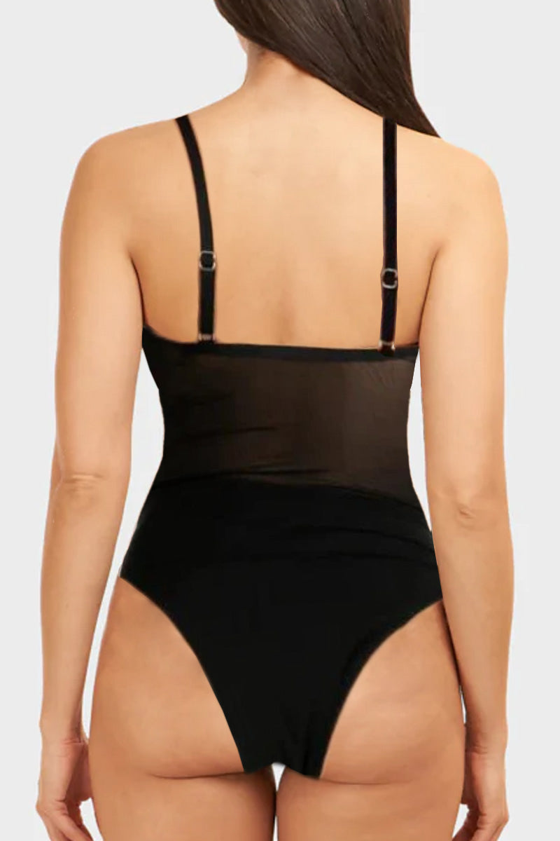 Mesh Tan-Through One Piece Swimsuit