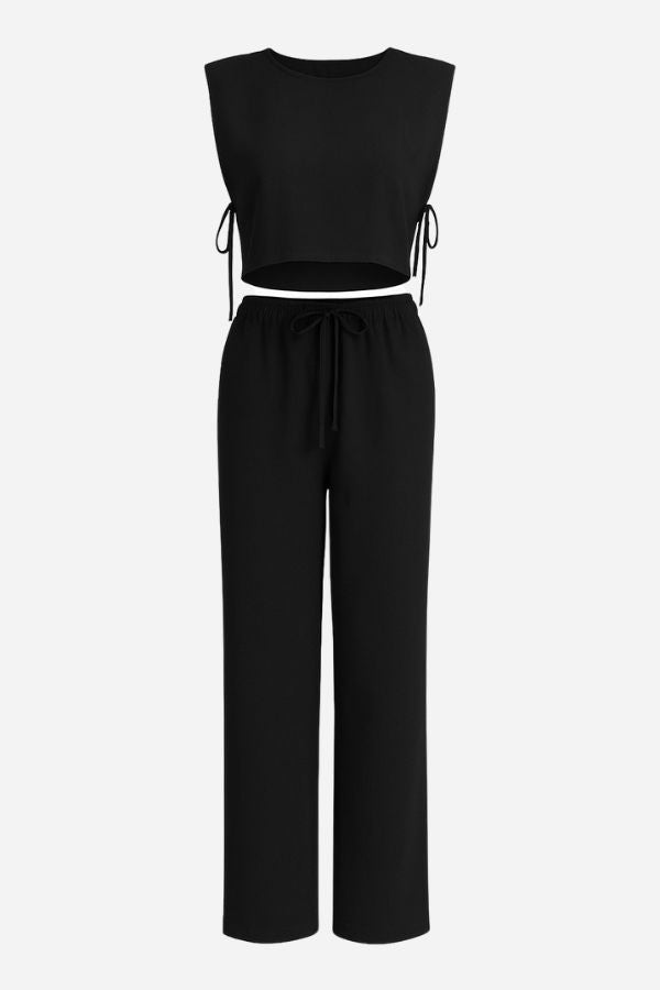 Breathable Cotton-Linen Blend Two-Piece