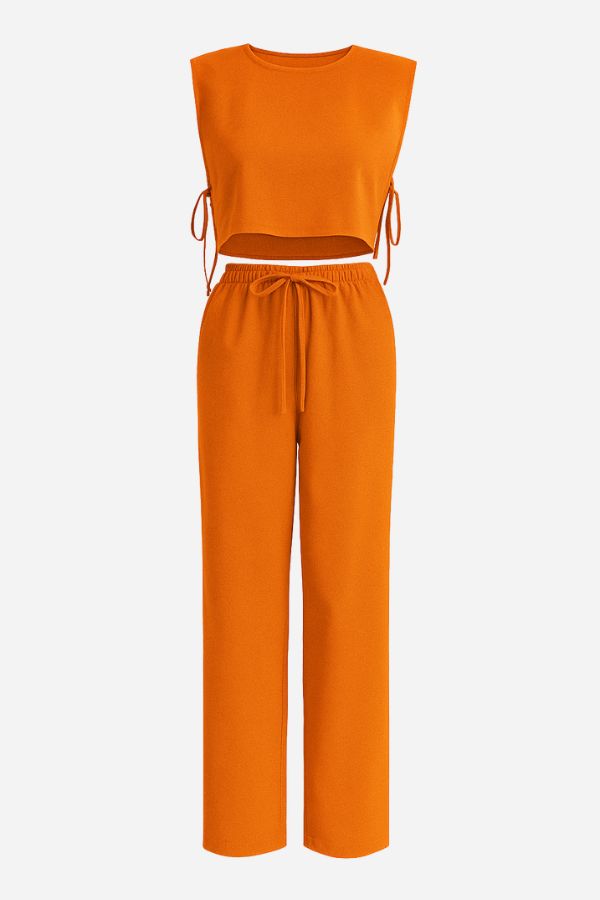 Breathable Cotton-Linen Blend Two-Piece
