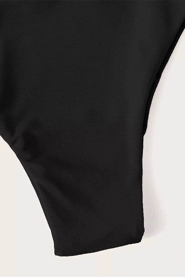 Hollow Pleated Multi-Color Split Bikini Swimsuit