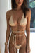 Mini Simple Bandage Split Bikini Swimsuit