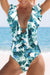 One-Piece V-Neck Ruffled Swimsuit
