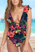 One-Piece V-Neck Ruffled Swimsuit