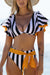 Large Ruffled Lace-Up Bikini