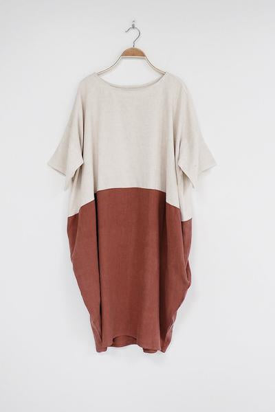 Oversized Tshirt Dress in Colour Block